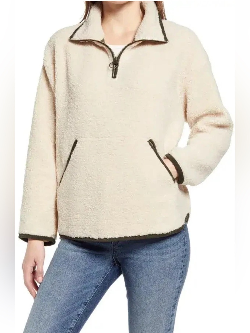 BARBOUR Wildsmith Popover Fleece 1/4 Zip Pullover Women’s Size 12 Outdoor